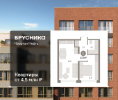 2-комн, 42.86 кв м, этаж 2/7 Набережный проспект, 1