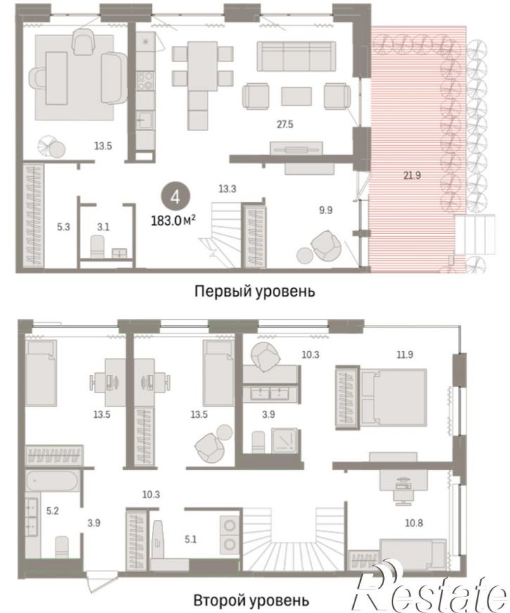 4-комн квартира в новом доме улица Игоря Киртбая, 30