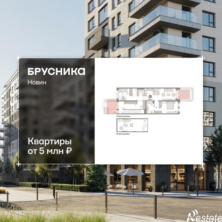 3-комн квартира в новом доме жилой комплекс Квартал Новин, 5