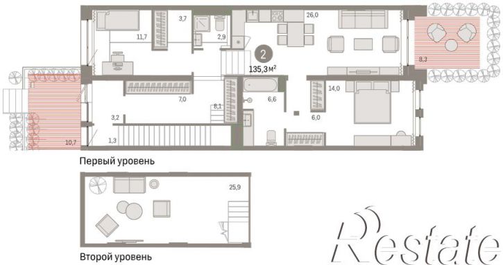 3-комн квартира в новом доме жилой комплекс Квартал Новин, 5