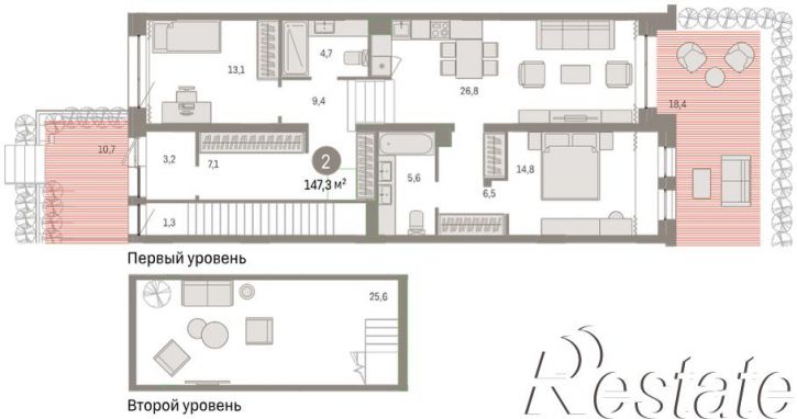 3-комн квартира в новом доме жилой комплекс Квартал Новин, 5
